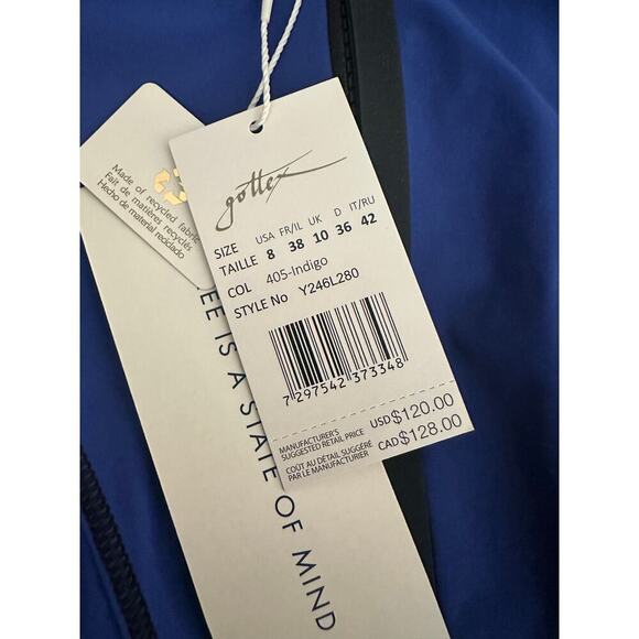 NWT Gottex Women's Blue Sport Fast Track High Neck One Piece Swimsuit Size 8 - Picture 5 of 8